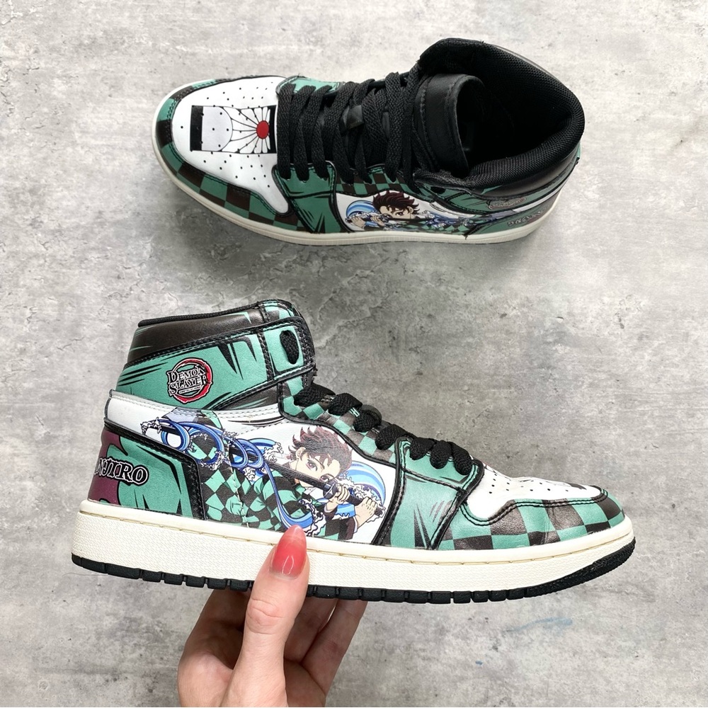 Tanjiro Demon Slayer Anime High Top Sneakers Men’s 39, US 6.5